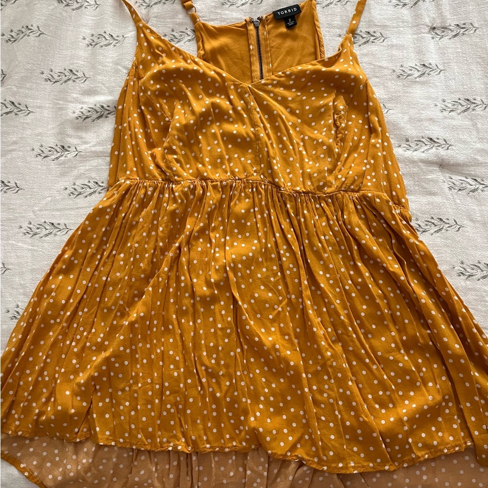 Torrid Mustard and White Polka Dot Camisole